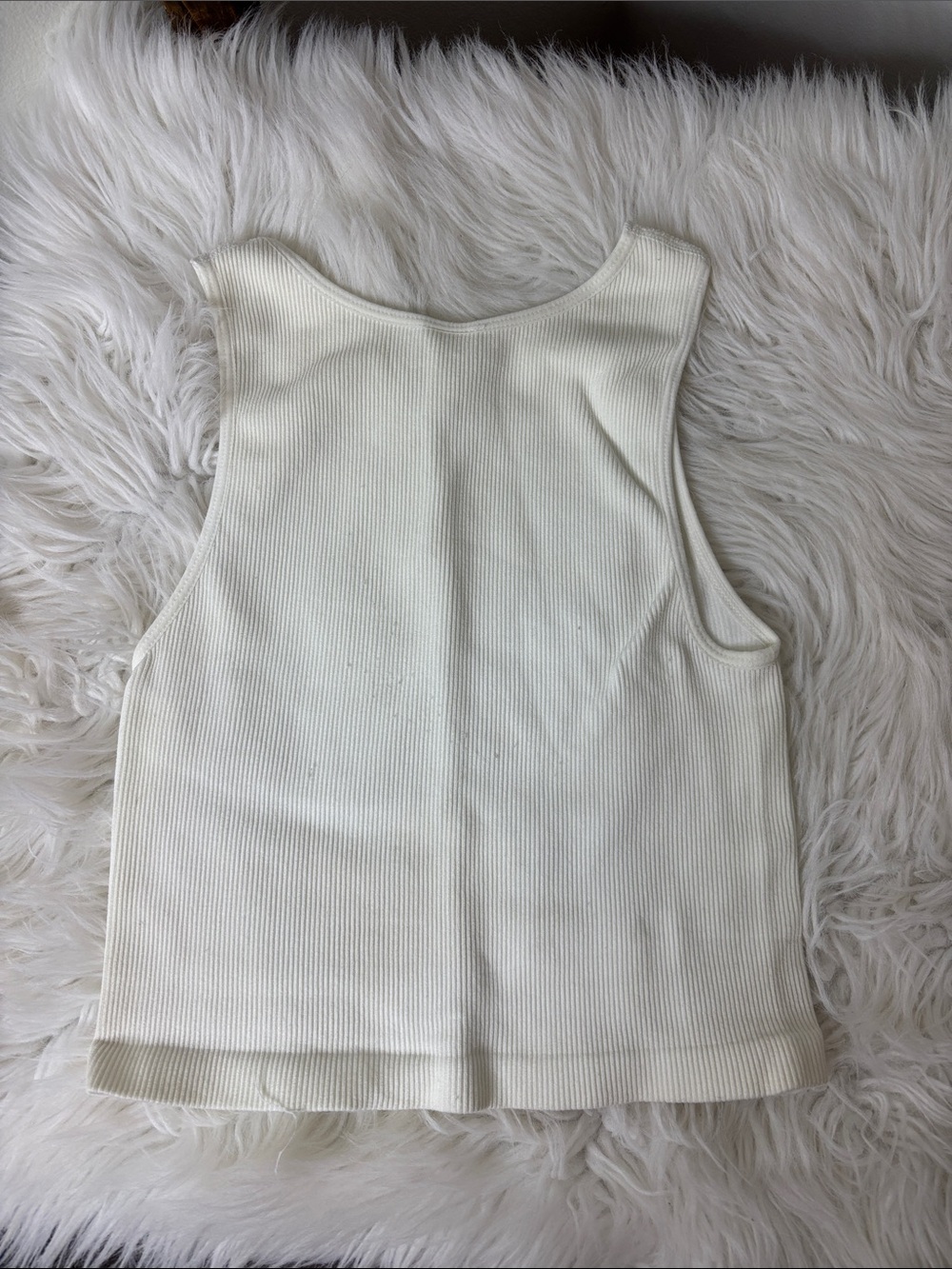 Dynamic Ribbed Cream Tank Top Size OS - Picture 3 of 4